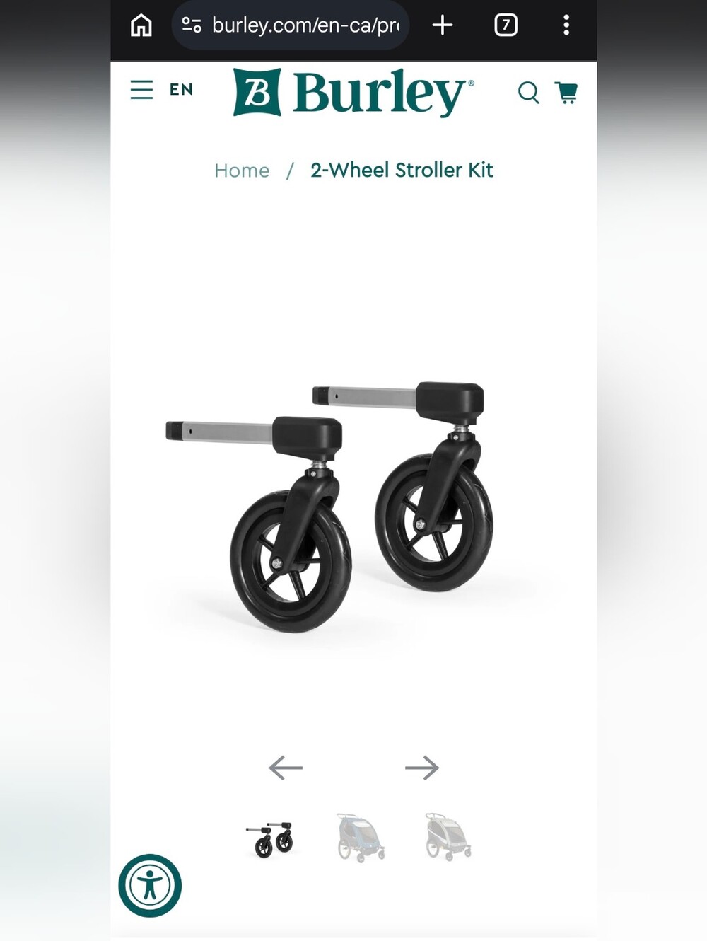 Burley 2-Wheel Stroller Kit